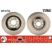 TRW Remschijf LUC DF4754 achter, geventileerd, sterk gecarboniseerd, 1 Stuk