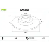 Valeo 673678 Remschijf