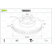 Valeo 186603 Remschijf