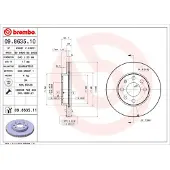 Brembo Remschijf 9863511 voorkant, geventileerd, 1 stuk