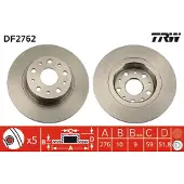 TRW Remschijf DF2762 achter, volledig, 1 Stuk