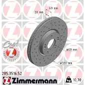 ZIMMERMANN 285.3516.52 Remschijf