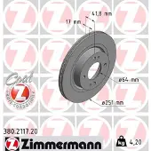 ZIMMERMANN 380.2117.20 Remschijf