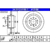 Ate Remschijf 24.0112-0150.1 achter, volledig, 1 Stuk