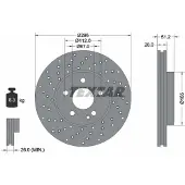Textar Remschijf 92257505 voorkant, geventileerd, geperforeerd, sterk gecarboniseerd, 1 Stuk