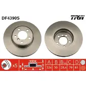 TRW Remschijf LUC DF4390S voorkant, geventileerd, sterk gecarboniseerd, 1 Stuk