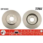 TRW Remschijf DF4503 voorkant, geventileerd, 1 Stuk