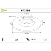 Valeo 673199 Remschijf