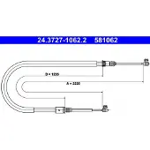 Ate Handremkabel 24.3727-1062.2 ATE voor o.a. RENAULT