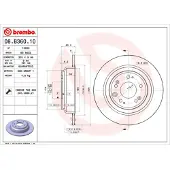 Brembo Remschijf 08B36010 achter, volledig, 1 Stuk
