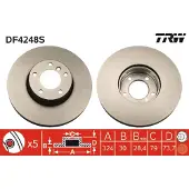 TRW Remschijf LUC DF4248S voorkant, geventileerd, 1 Stuk