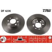 TRW Remschijf DF4236 voorkant, geventileerd, 1 Stuk
