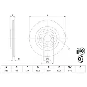 Bosch Remschijf 0 986 479 E61 achter, geventileerd, 1 Stuk