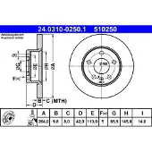 Ate Remschijf Power Disc 24.0310-0250.1, 1 Stuk