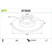 Valeo 673632 Remschijf
