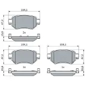 Bosch Remblokset 0 986 460 010, achter