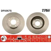 TRW Remschijf DF6067S voorkant, geventileerd, 1 Stuk