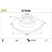 Valeo 673444 Remschijf