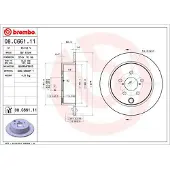 Brembo Remschijf 08C66111 achter, volledig, 1 Stuk