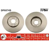 TRW Remschijf DF6074S voorkant, geventileerd, 1 Stuk