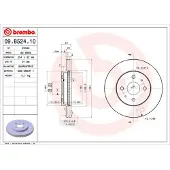 Brembo Remschijf 09B52410 voorkant, geventileerd, 1 Stuk