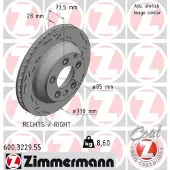 ZIMMERMANN 600.3229.55 Remschijf