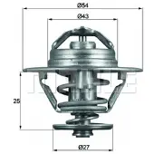 MAHLE ORIGINAL Thermostaat, koelvloeistof TX 93 74D