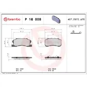 Brembo Remblokken set P 16 008 Brembo voor o.a. DAIHATSU