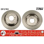 TRW Remschijf DF2783 achter, geventileerd, sterk gecarboniseerd, 1 Stuk