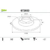 Valeo 672933 Remschijf