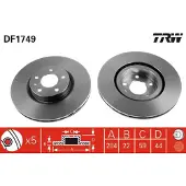 TRW Remschijf DF1749 voorkant, geventileerd, 1 Stuk
