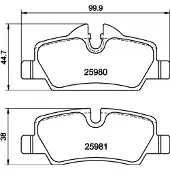 Hella 8DB 355 021-481 Remblokken