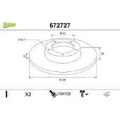 Valeo 672727 Remschijf