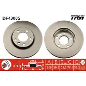 TRW Remschijf LUC DF4308S voorkant, geventileerd, sterk gecarboniseerd, 1 Stuk