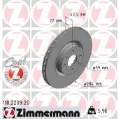 ZIMMERMANN 110.2209.20 Remschijf