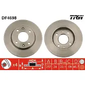 TRW Remschijf LUC DF4698 voorkant, geventileerd, 1 stuk