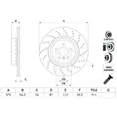 Bosch Remschijf 0 986 479 G13 achter, geventileerd, sterk gecarboniseerd, 1 Stuk