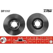 TRW Remschijf DF1707 achter, volledig, 1 Stuk