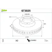 Valeo 673025 Remschijf