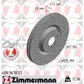 ZIMMERMANN 400.3670.52 Remschijf