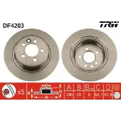 TRW Remschijf DF4203 achter, volledig, 1 Stuk