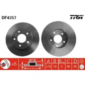 TRW Remschijf LUC DF4357 achter, volledig, 1 Stuk