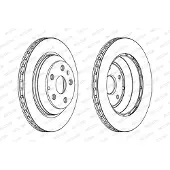 FERODO Remschijf DDF1855C-1 achter, geventileerd, 1 Stuk