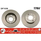 TRW Remschijf DF1436 voorkant, geventileerd, 1 Stuk