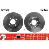 TRW Remschijf DF1532 voorkant, compleet, sterk gecarboniseerd, 1 Stuk