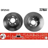 TRW Remschijf DF2563 achter, volledig, 1 Stuk