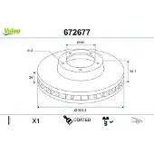 Valeo 672677 Remschijf