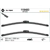 Valeo SWF DAS ORIGINAL: Ruitenwisserbladen voor de voorruit van de RENAULT Captur (J5, H5), frameloos