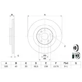 Bosch Remschijf 0 986 479 E87 achter, geventileerd, 1 Stuk