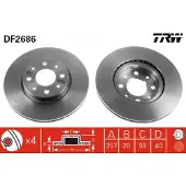 TRW Remschijf DF2686 voorkant, geventileerd, 1 Stuk